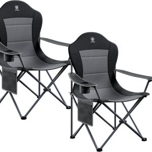 EVER ADVANCED Camping Chairs, Lawn Chairs Outdoor Sports Chairs, Folding Chair Camping Chairs for Adults, Supports 400lbs